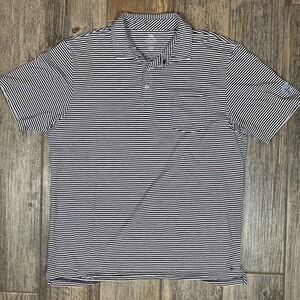 Peter Millar Men's Striped‎ Polo Shirt Sea Island Collection Size L